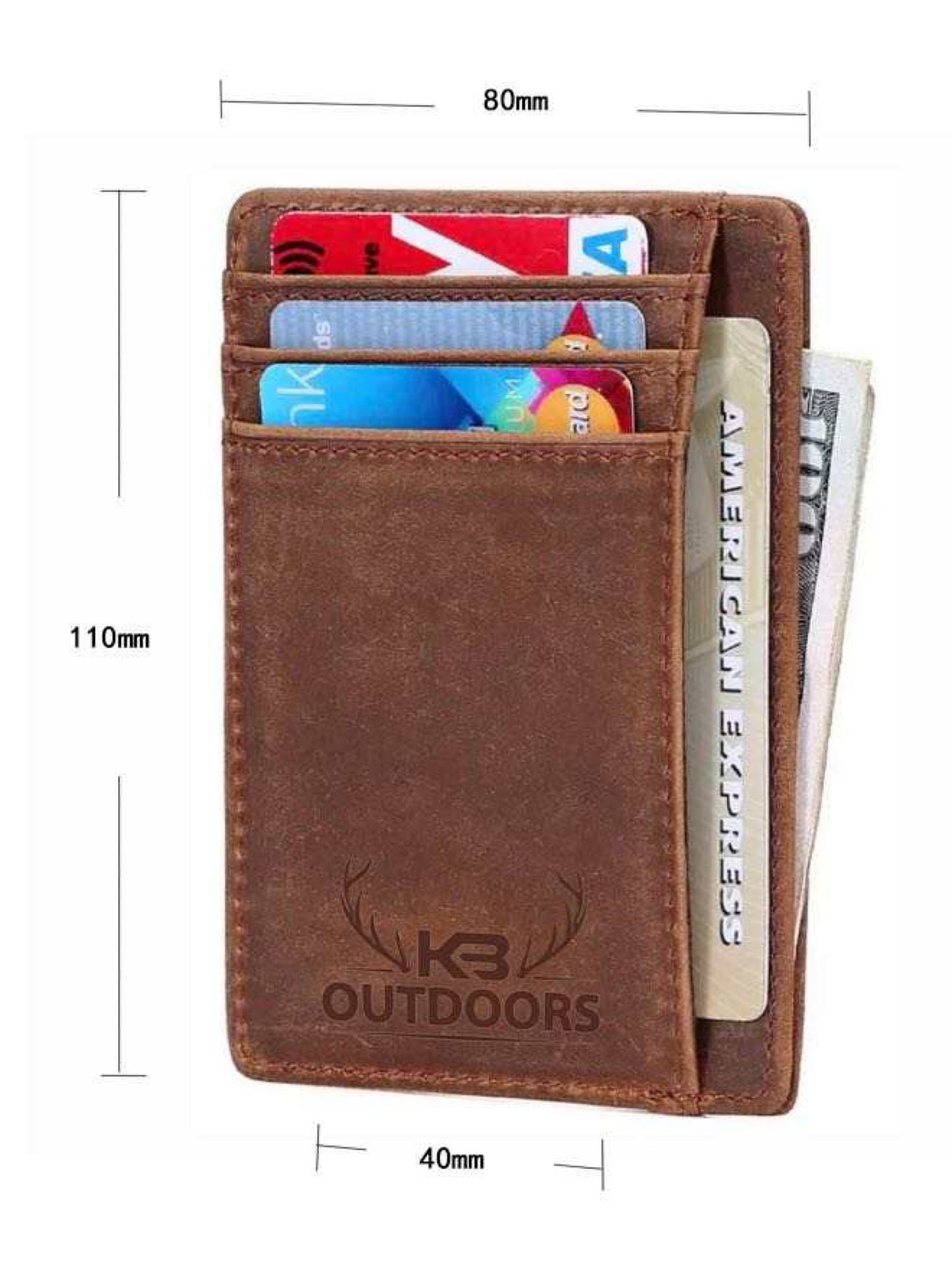 KB Antler Logo Leather Embossed Wallet